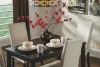 Ashley Furniture D250/25/01(2)/02(2) Kimonte - 5 Pc. - Dining Room Table, 2 Beige Side Chairs, 2 Brown Side Chairs - Dark Brown