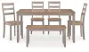 Ashley Furniture PCD403-325 Harperfeld - Dining Room Table Set (Set of 6) - Natural / Gray