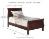Ashley Furniture B376B5 Ashley Furniture B376B5 Alisdair - Twin Sleigh Bed - Dark Brown