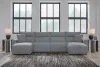 Ashley Furniture 65906S37 Ashley Furniture 65906S37 Modmax II - 4-Piece Power Reclining Sectional With Double Chaise And 2 Power Armless Recliners - Salt And Pepper