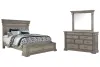 Pulaski Furniture P091-BR-K4-KIT3 Pulaski Furniture P091-BR-K4-KIT3 Madison Ridge - King Storage Bed And Drawer Dresser With Framed Mirror - Heritage Taupe