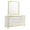 Coaster Fine Furniture 224733M Lucia - 6-Drawer Dresser With Mirror - White
