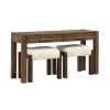 Liberty Furniture 449-OT-A3PCS Broadmore - 3 Piece Table Set (1 Console Table 2 Console Stools) - Cobblestone Brown