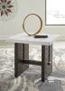 Ashley Furniture T779-3 Burkhaus - Rectangular End Table - White / Dark Brown