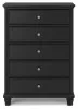 Ashley Furniture B687-46 Lanolee - Five Drawer Chest - Black