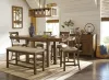 Ashley Furniture D631/32/124(4)/09/60 Ashley Furniture D631/32/124(4)/09/60 Moriville - 7 Pc. - Counter Extension Table, 4 Barstools, Bench, Server - Dark Gray
