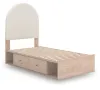 Ashley Furniture PCB1566B6 Ashley Furniture PCB1566B6 Arloster - Twin Upholstered Panel Bed With 2 Under Bed Storage Units - Tan / White