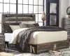 Ashley Furniture B211B15 Ashley Furniture B211B15 Drystan - King Panel Bed With 2 Side Drawers - Brown / Beige