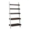 Liberty Furniture 139WH-BK202 Farmhouse - Leaning Bookcase - Two Tone White / Wood Tone