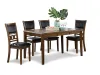 New Classic D1701-160-BRN New Classic D1701-160-BRN Gia - 5 Piece Dining Set (Table & 4 Chairs) - Brown - Wood