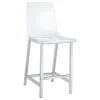CoasterEssence 100265 Juelia - Counter Chair (Set of 2) - Chrome And Clear Acrylic