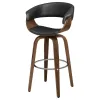 CoasterEssence 100205 Zion - Upholstered Swivel Bar Stool - Walnut And Black