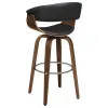 CoasterEssence 100205 Zion - Upholstered Swivel Bar Stool - Walnut And Black