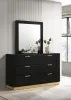 Coaster Fine Furniture 224783M Caraway - 6-Drawer Dresser With Mirror - Black