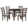 Coaster Fine Furniture 150340 Barton - 5 Piece Round Wood Dining Table Set - Dark Brown