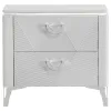 Coaster Fine Furniture 215792 Cassia - 2-Drawer Nightstand Bedside Table - White High Gloss
