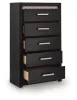 Ashley Furniture PCB2611-46 Brizmore - Five Drawer Chest - Black