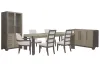 Pulaski Furniture P402240-KIT100 Pulaski Furniture P402240-KIT100 Anderson Park - Leg Dining Table With 4 Upholstered Side Chairs, 2 Host Chairs, Sideboard And China Cabinet - Moose Trail / Frontier Brown