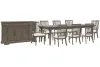 Pulaski Furniture P413240-KIT35 Pulaski Furniture P413240-KIT35 Madison Ridge - Extendable Leg Dining Table With 6 Side Chairs, 2 Arm Chairs And Server - Natural Bark