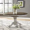 Liberty Furniture 186W-CD-PED Liberty Furniture 186W-CD-PED Carolina Crossing - Pedestal Table - White / Antique Honey
