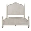 Liberty Furniture 652-BR-KPSDM Liberty Furniture 652-BR-KPSDM Farmhouse Reimagined - 3 Piece Bedroom Set (King Poster Bed, Dresser & Mirror) - Antique White / Chestnut Tops
