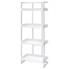 CoasterEssence 803402 Ember - 4-Shelf Bookshelf White High - Gloss And Chrome