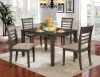Furniture of America CM3607T-5PK Taylah - 5 Piece Dining Table Set - Weathered Gray / Beige