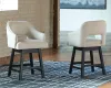 Ashley Furniture D380-724 Ashley Furniture D380-724 Tallenger - UPH Swivel Barstool (Set of 2) - Beige