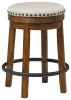 Ashley Furniture D546-124 Valebeck - UPH Swivel Stool  - Brown / Black