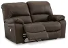 Ashley Furniture U4380874 Leesworth - Reclining Power Loveseat - Dark Brown