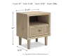 Ashley Furniture B1199-91 Cielden - One Drawer Night Stand - Two-Tone