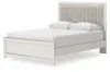 Ashley Furniture PCB3381B2 Zuraleus - Queen Upholstered Panel Platform Bed With Roll Slats - White