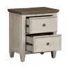 Liberty Furniture 824-BR63 Heartland - 2 Drawer Nightstand With Charging Station - Antique White / Tobacco Tops