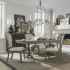 Liberty Furniture 615-DR-O5TRS Liberty Furniture 615-DR-O5TRS Americana Farmhouse - 5 Piece Trestle Table Set (Upholstered Chairs) - Dusty Taupe