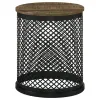 CoasterEssence 935990 Aurora - Round Drum Base Accent Side Table - Natural And Black