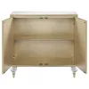 CoasterEssence 951851 Astilbe - 2-Door Mirrored Accent Cabinet - Silver And Champagne