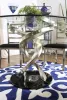 Furniture of America CM3729T-TABLE Roxo - Round Dining Table - Silver / Black