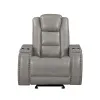 New Classic L3183A-13P2-LGY Breckenridge II - Glider Recliner With Power Headrest & Footrest - Light Gray