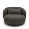 Liberty Furniture 708-ACH15-GY Haley - Upholstered Swivel Cuddler Chair - Charcoal