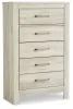Ashley Furniture B331-46 Bellaby - Five Drawer Chest - Whitewash