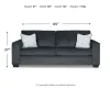 Ashley Furniture 8721339 Altari - Queen Sofa Sleeper - Slate