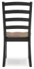 Ashley Furniture D634-01 Wildenauer - Dining Room Side Chair (Set of 2) - Brown / Black