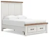 Ashley Furniture B4615B6 Ashley Furniture B4615B6 Savonport - Full Panel Storage Bed With Storage Footboard - White / Brown