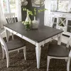 Liberty Furniture 417-DR-5RLS Allyson Park - 5 Piece Rectangular Table Set - Wirebrushed White / Charcoal