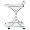 CoasterEveryday 910002 Elfman - 2-Tier Glass Shelf Metal Bar Cart - White And Chrome