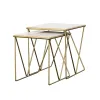 CoasterEssence 930075 Bette - 2 Piece Marble Top Nesting Table Set - White And Gold