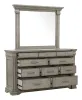 Pulaski Furniture P091-BR-K7 Pulaski Furniture P091-BR-K7 Madison Ridge - 10 Drawer Dresser And Framed Mirror - Heritage Taupe