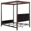 Coaster Fine Furniture 360331KE Zimmerlee - Metal Eastern King Canopy Bed - Rust Brown