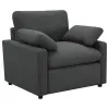 Coaster Fine Furniture 609533P Collins - Upholstered Power Recliner Chair - Dark Gray