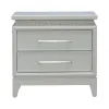 Liberty Furniture 781-BR61 Reflections - Nightstand With Lights and Charging Station - Pearl White